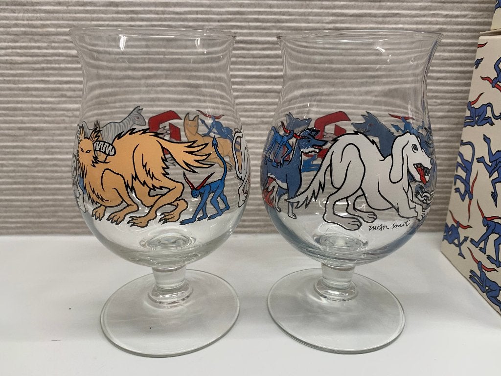 Mooie Collector Duvel glazen Iwan Smit hond en kat, Ophalen of Verzenden, Nieuw, Glas of Glazen, Duvel