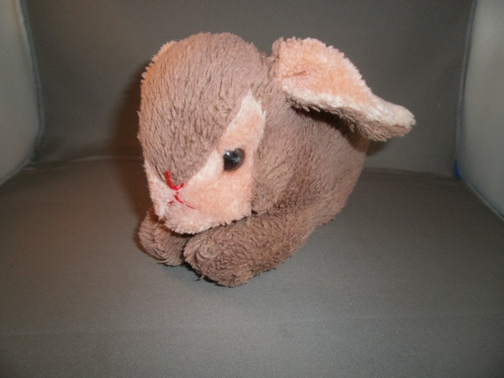 vintage konijn bruin neus en oren roze rode gestikt neusje, Overige merken, Konijn, Ophalen of Verzenden, Zo goed als nieuw