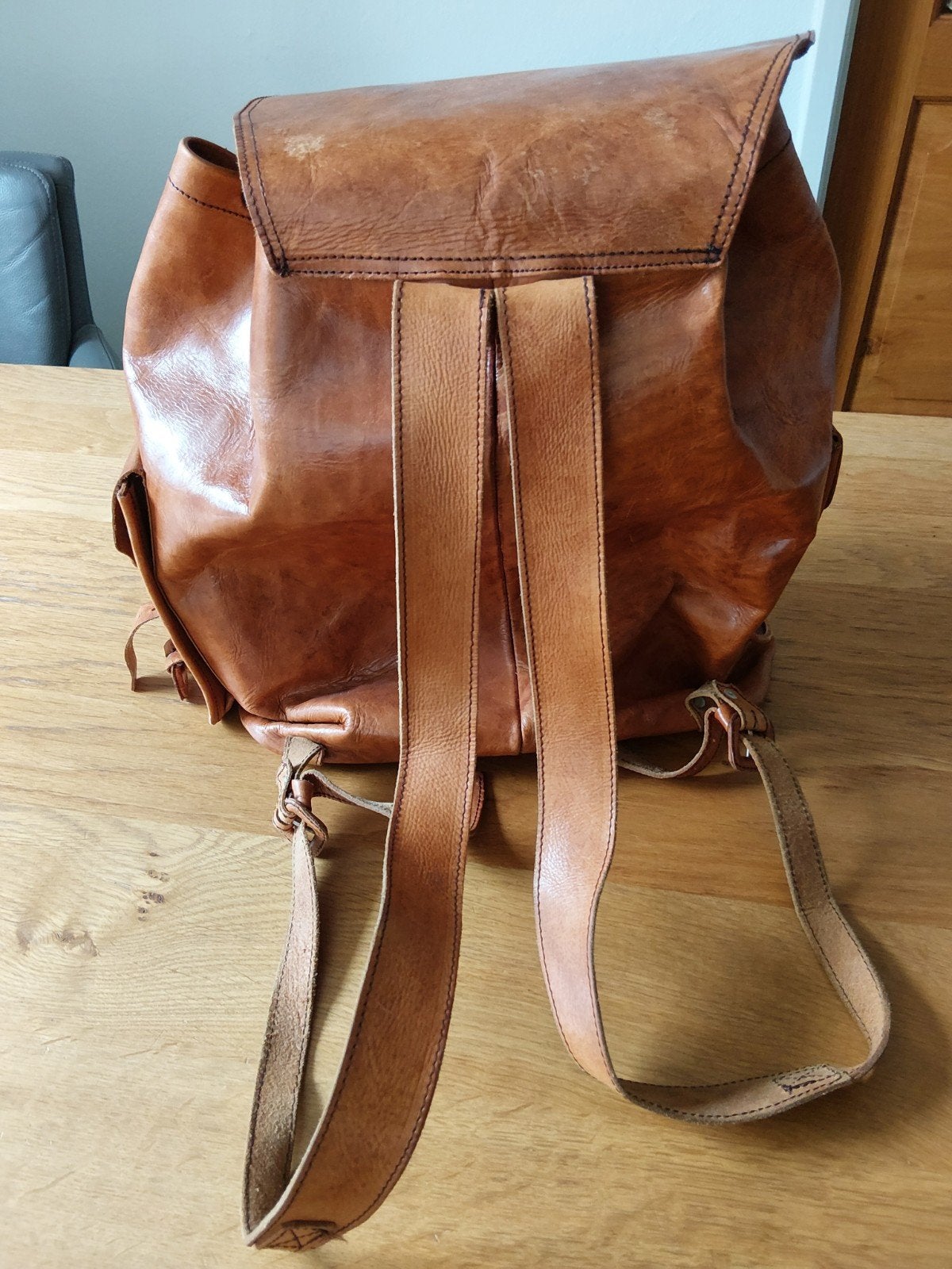 lederen rugtas, Ophalen of Verzenden, Overige merken, 30 tot 45 cm