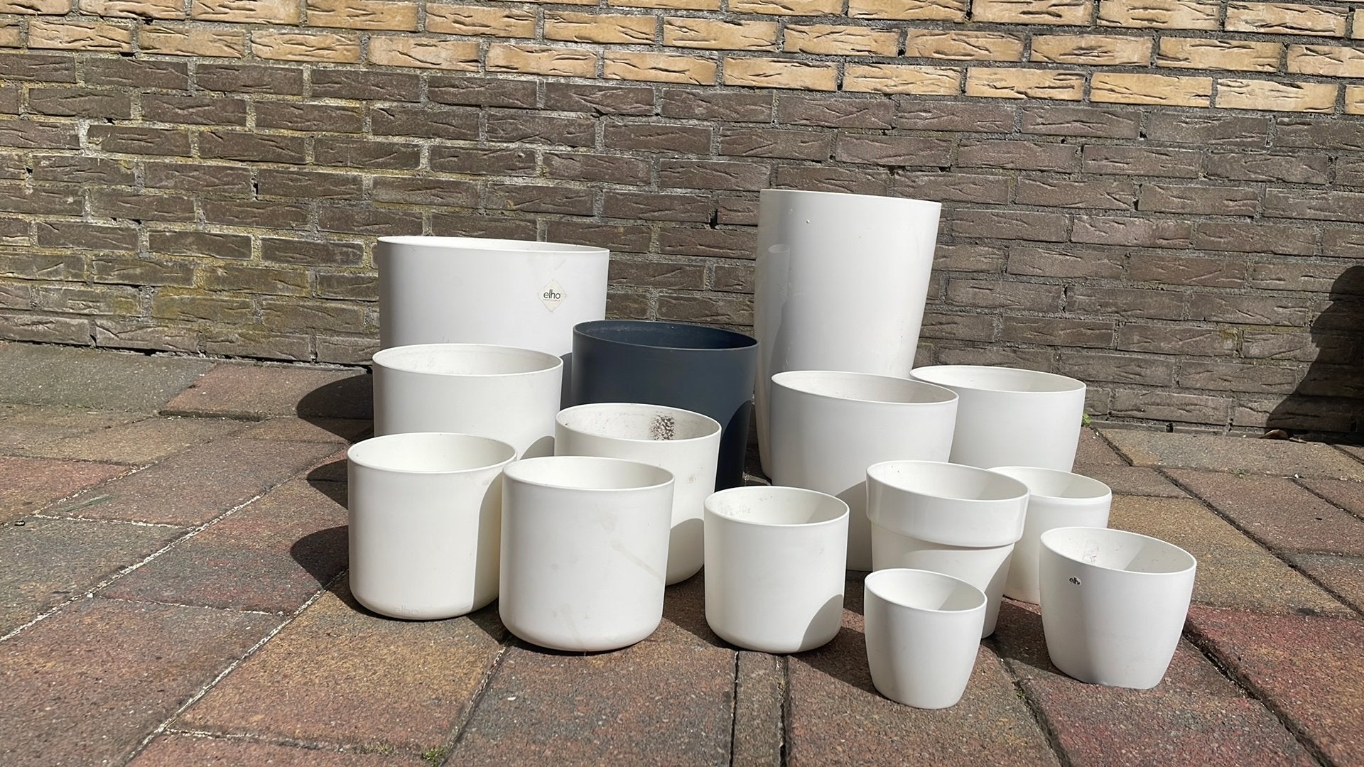 Elho bloempotten, Kunststof, Rond, Ophalen of Verzenden, Minder dan 40 cm