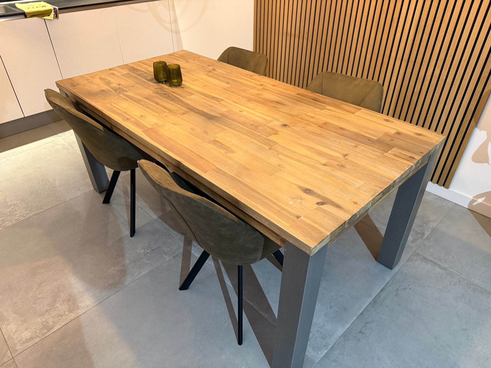 Eettafel 180 x 90 hout (GRATIS), Ophalen, Gebruikt, 50 tot 100 cm, 150 tot 200 cm