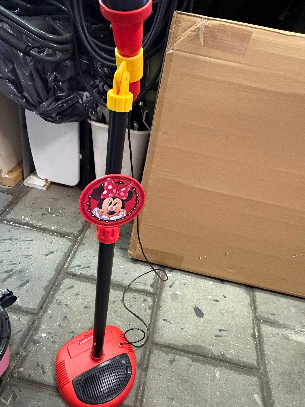Minnie Mouse microfoon met standaard, Ophalen of Verzenden, Gebruikt, Overige typen, Met geluid
