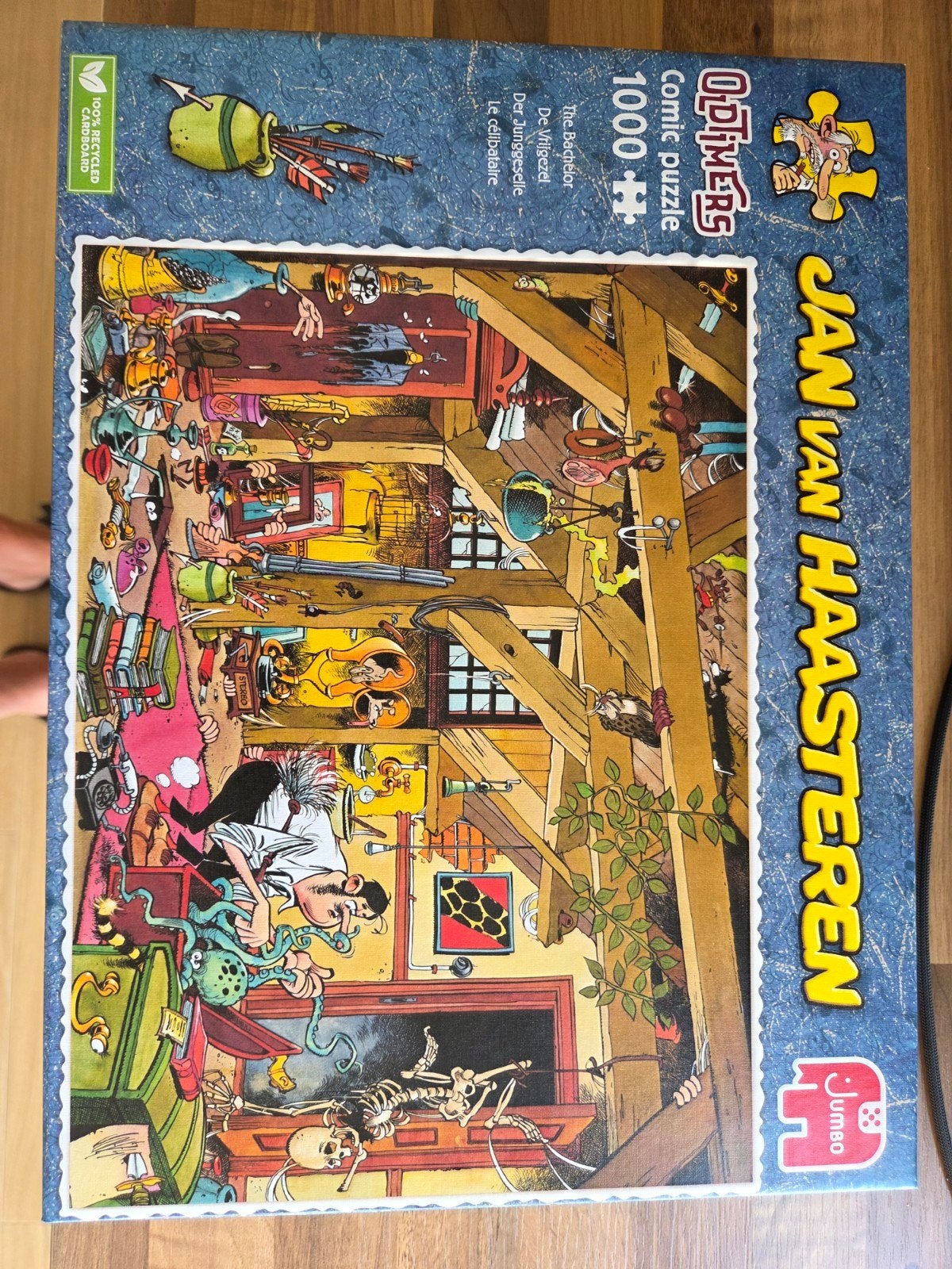 Jan van Haasteren Oldtimers De Vrijgezel 1000 stukjes, Ophalen of Verzenden, 500 t/m 1500 stukjes, Zo goed als nieuw, Legpuzzel