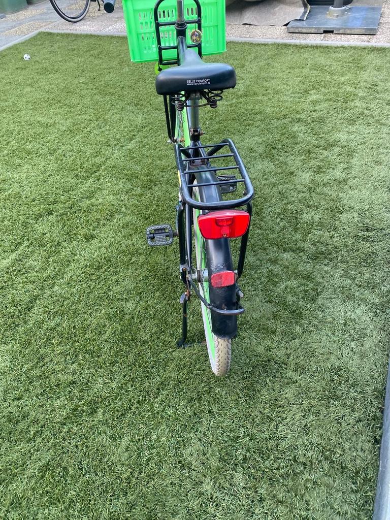 Cumberland Stadsfiets met krat - Zwart/Groen, Ophalen, Gebruikt, Terugtraprem, Overige merken