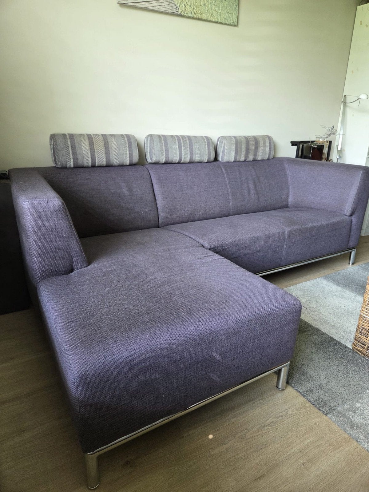 Montel hoekbank met hoofdsteunen - 2.25x1.55m, Huis en Inrichting, Banken | Bankstellen, Ophalen, Gebruikt, 125 tot 150 cm, Hoekbank