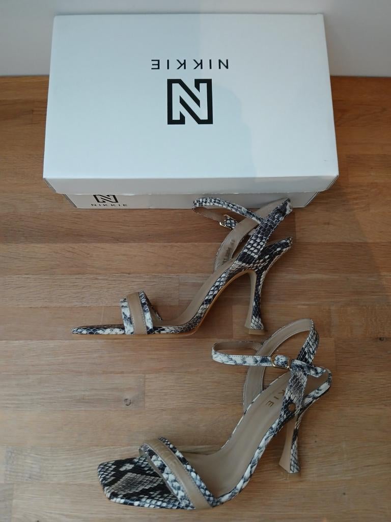 Nikkie Croco Heals / sandalettes / hakken maat 41 nieuw, Zwart, Nieuw, Nikkie, Sandalen of Muiltjes