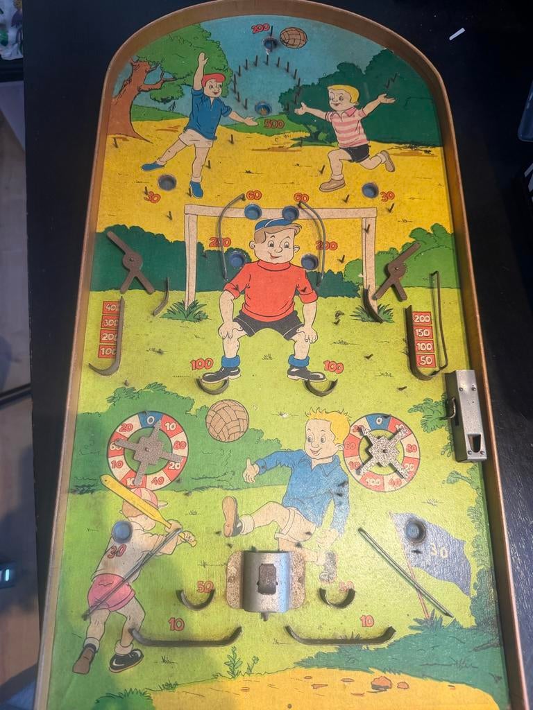 Vintage Knikker Flipperkast - Jaren '50/'60 Speelgoed, Ophalen of Verzenden, Gebruikt