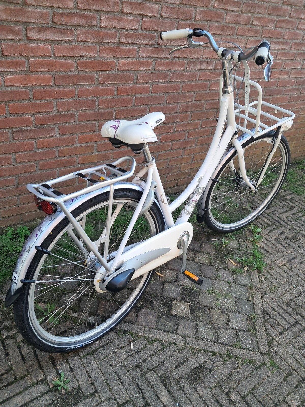 Batavus Diva, 3 versn. framemaat 50, wit/chroom, in goede st, Ophalen, Gebruikt, Versnellingen, Batavus