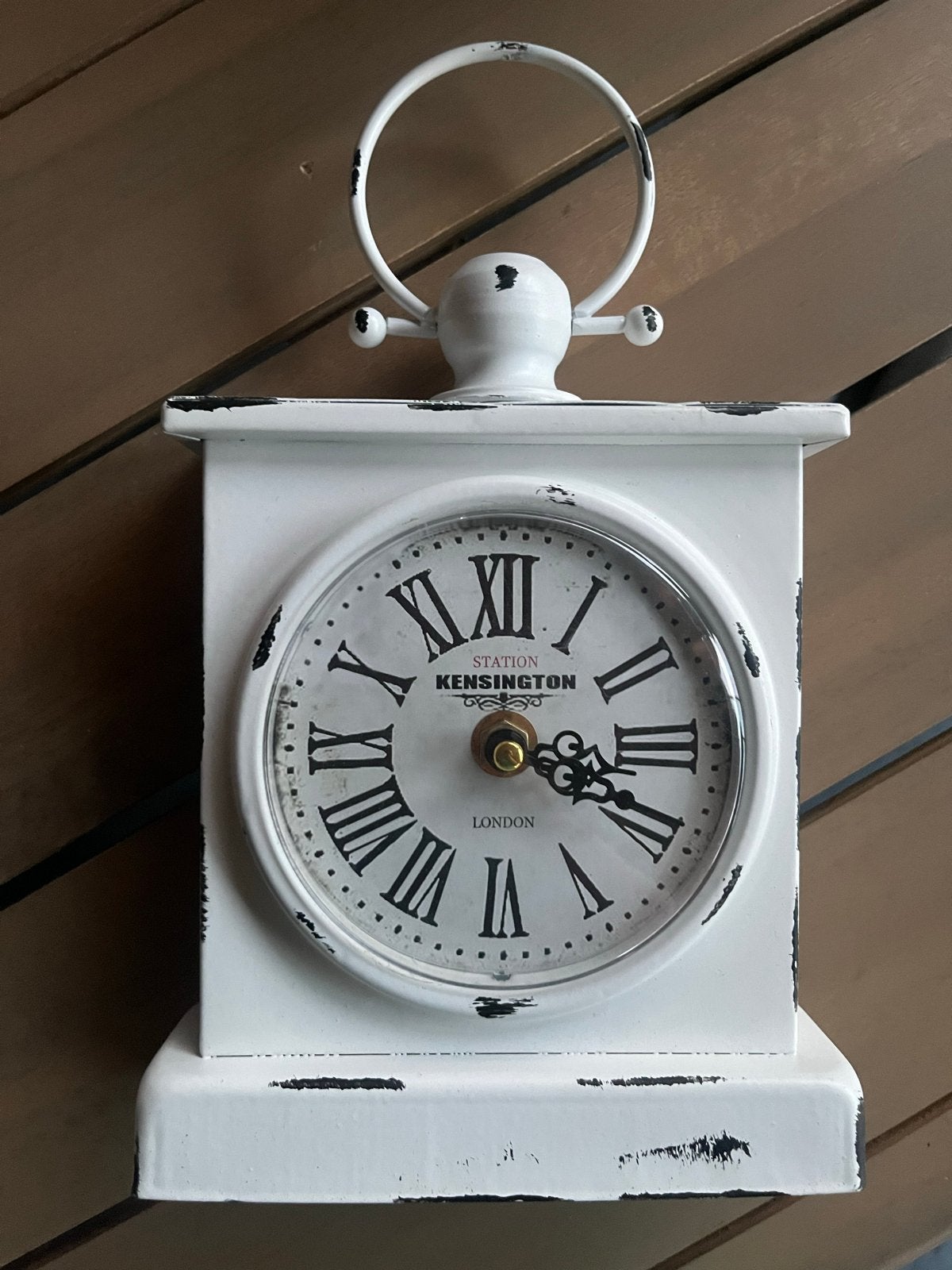 Vintage Tafelklok - Station Kensington London, Gebruikt, Wit, Vintage, Analoog
