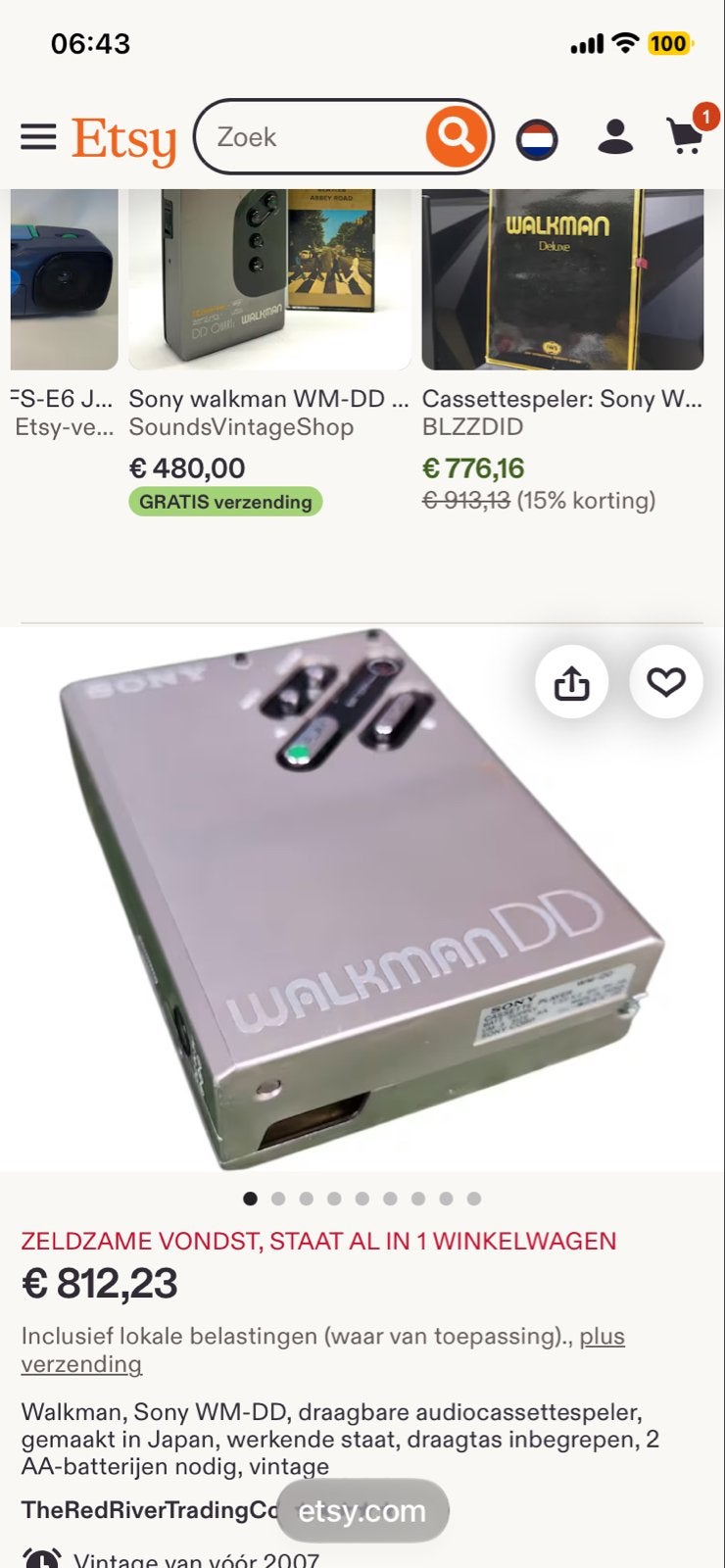 Sony Walkman WM-DD Draagbare Cassettespeler, Ophalen, Walkman