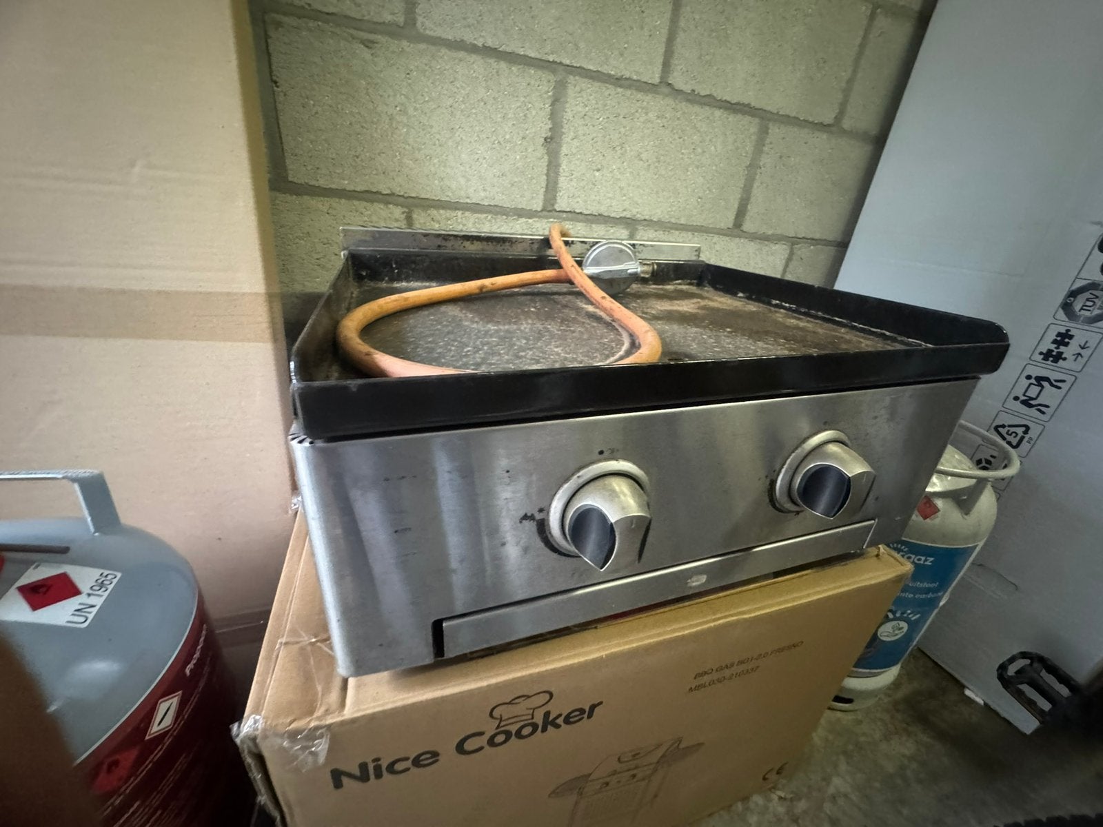 Gas bakplaat, Tuin en Terras, Ophalen of Verzenden, Zo goed als nieuw