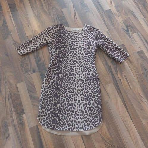 Cherry Koko Leopard Print Curved jurk, Maat L, Kleding | Dames, Maat 38/40 (M), Bruin, Ophalen of Verzenden, Zo goed als nieuw