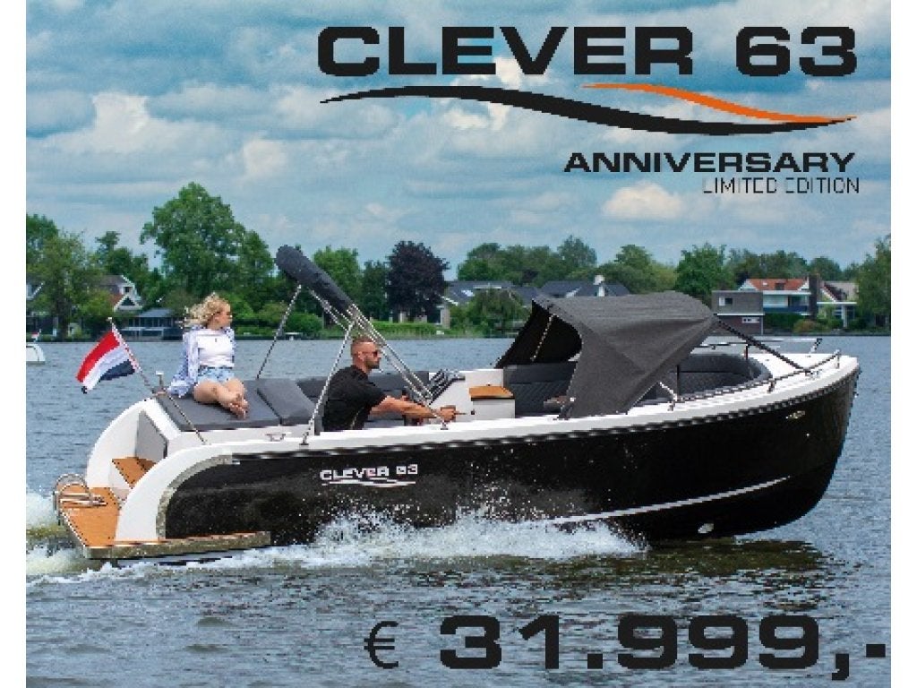 Clever 63, Anniversary Limited Edition, Watersport en Boten, 60 pk, Overige typen, Nieuw, 6 m