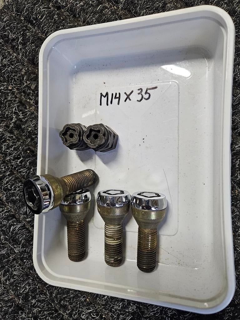 Set slotbouten chroom M14 x 35, Ophalen of Verzenden, Gebruikt, Universele onderdelen