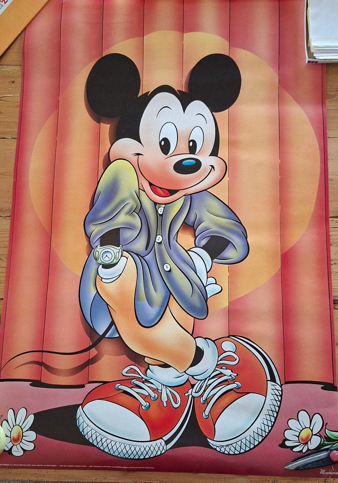 Poster groot disney   micky mouse, Ophalen of Verzenden, Mickey Mouse