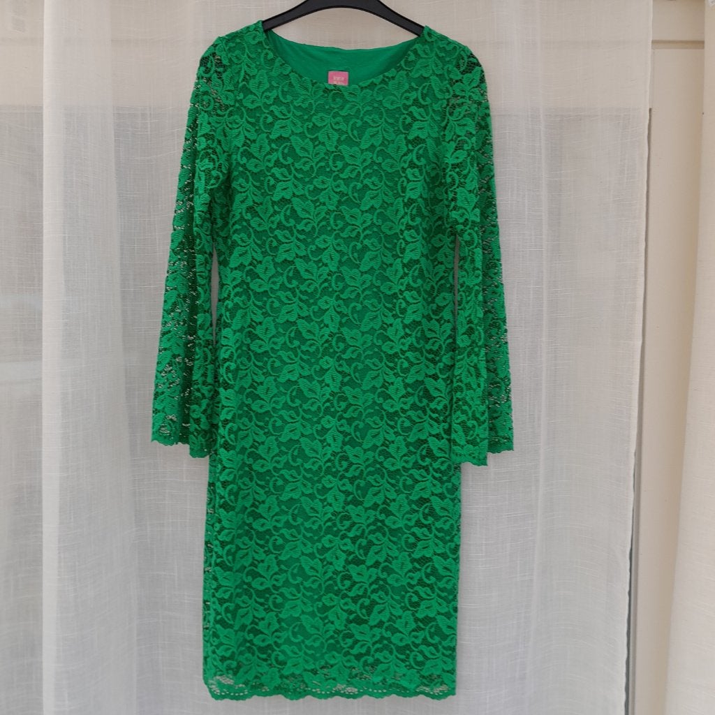 jurk kant geborduurd groen kyra & ko nieuw maat M, Kleding | Dames, Jurken, Maat 38/40 (M), Nieuw, Ophalen of Verzenden, Knielengte