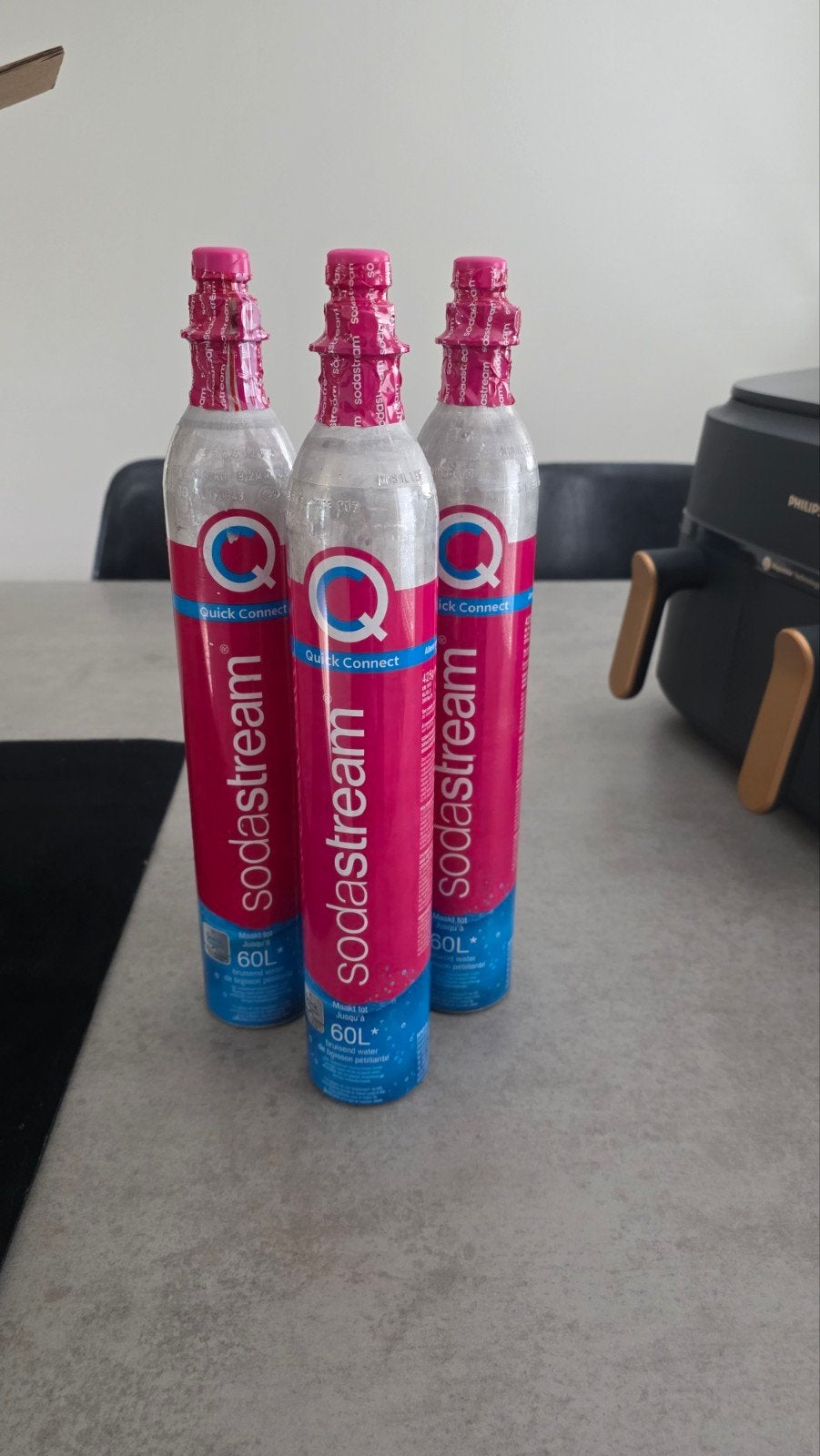 3x Nieuwe SodaStream Quick Connect CO2 Cilinder 60L, Ophalen of Verzenden, Nieuw
