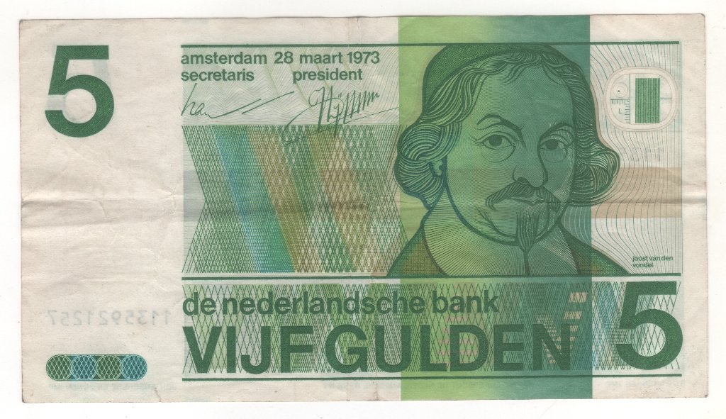 5 gulden 1973 Vondel (BB 52), Ophalen of Verzenden, 5 gulden, Los biljet