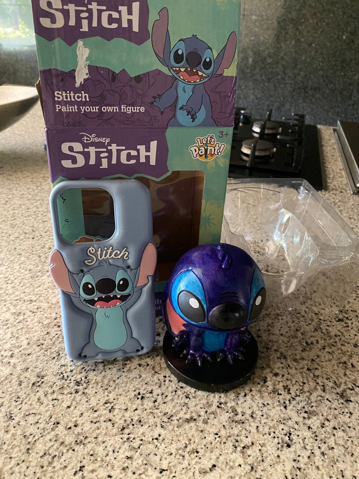 Stitch beeldje en telefoon hoesje, Ophalen, Zo goed als nieuw