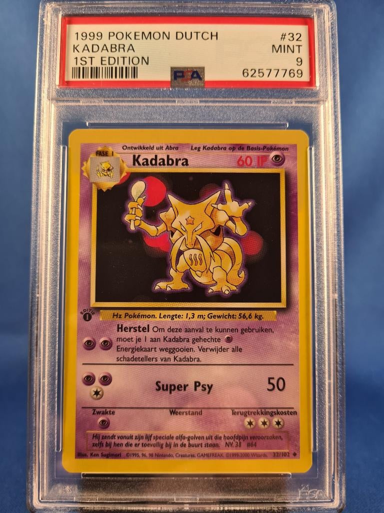 Kadabra 32/102 - Base (1st edition) (PSA 9) (NL), Verzenden, Gebruikt