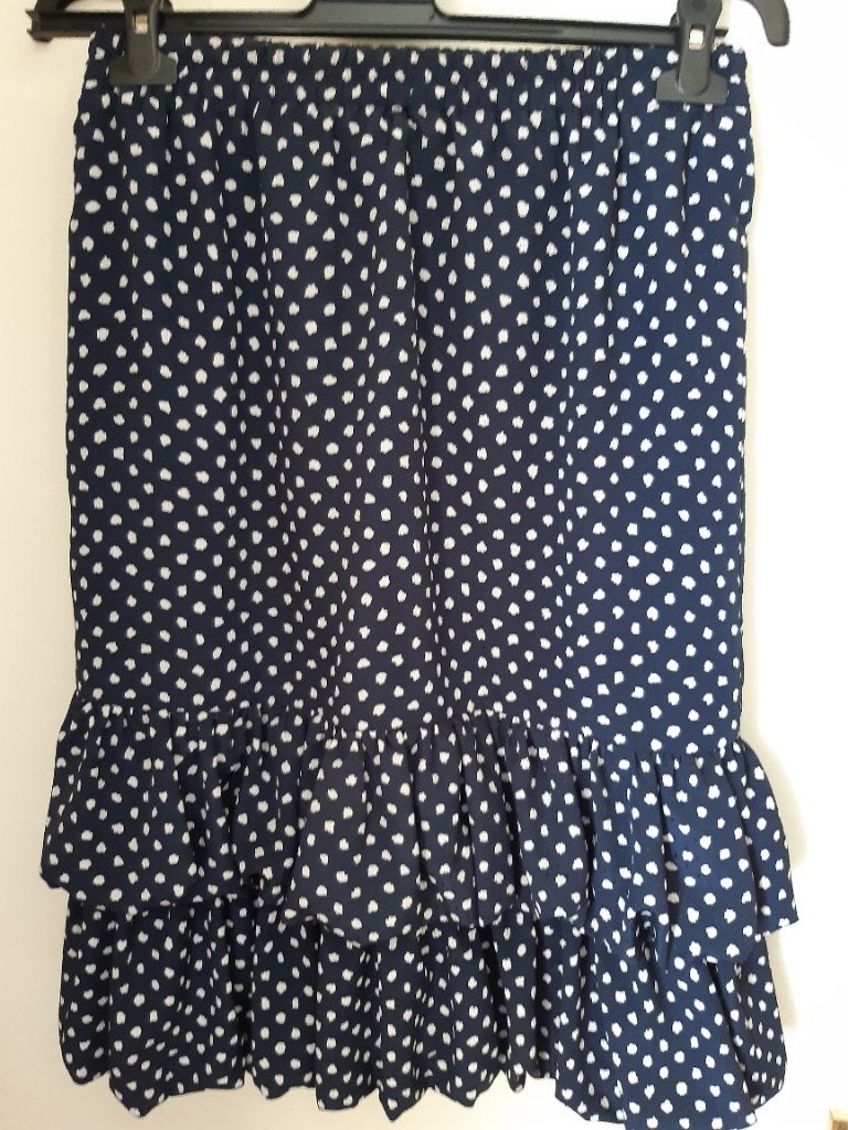 Polkadot rokje, Kleding | Dames, Blauw, Maat 42/44 (L), Ophalen of Verzenden, Gedragen