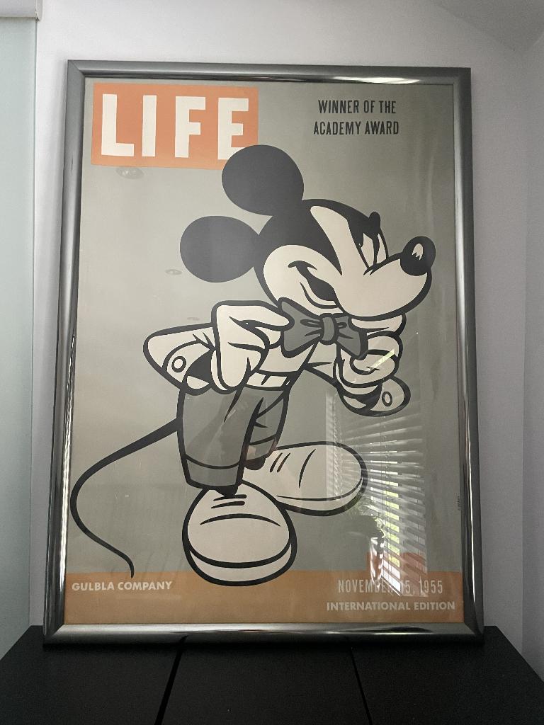 Poster Mickey Mouse, Ophalen of Verzenden, Mickey Mouse, Zo goed als nieuw, Plaatje of Poster