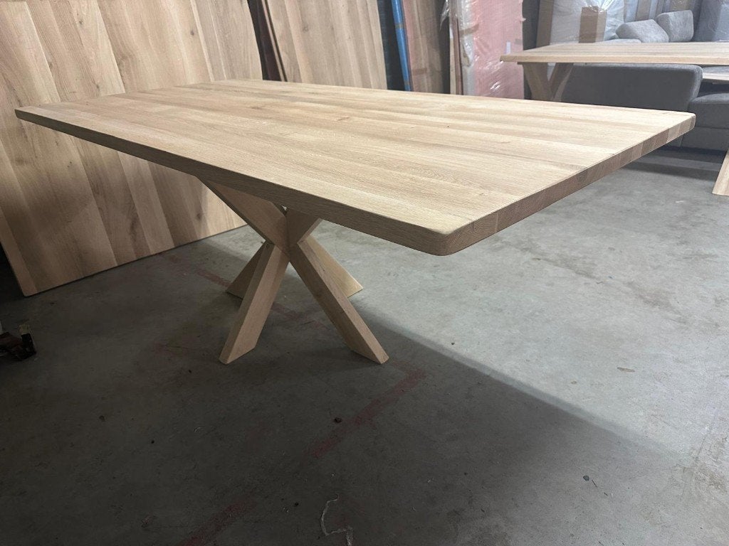 MASSIEF EIKEN TAFELS GROTE VOORRAAD!, Hout, Nieuw, Ophalen of Verzenden, Grijs