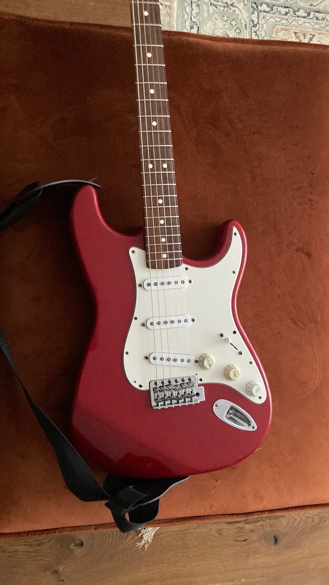 Fender MiM std strat ‘95, Texas specials, cloth woring,, Muziek en Instrumenten, Snaarinstrumenten | Gitaren | Elektrisch, Ophalen