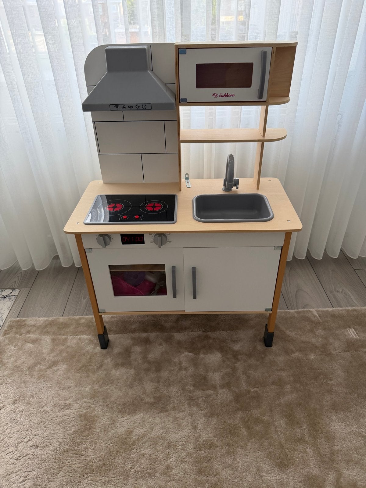 Houten speelkeuken met accessoires, Ophalen, Zo goed als nieuw, Hout, Speelkeuken