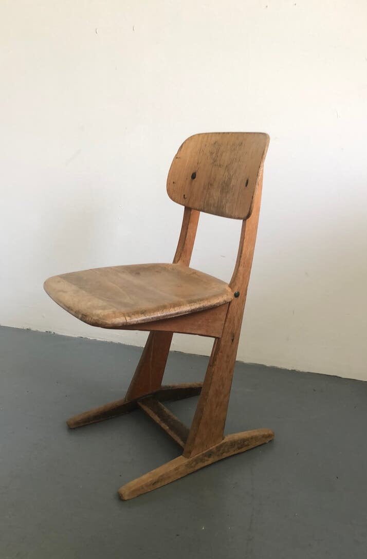 Vintage houten kinderstoel – Casala (Karl Nothelfer), Ophalen, Zo goed als nieuw, Bruin, Eén