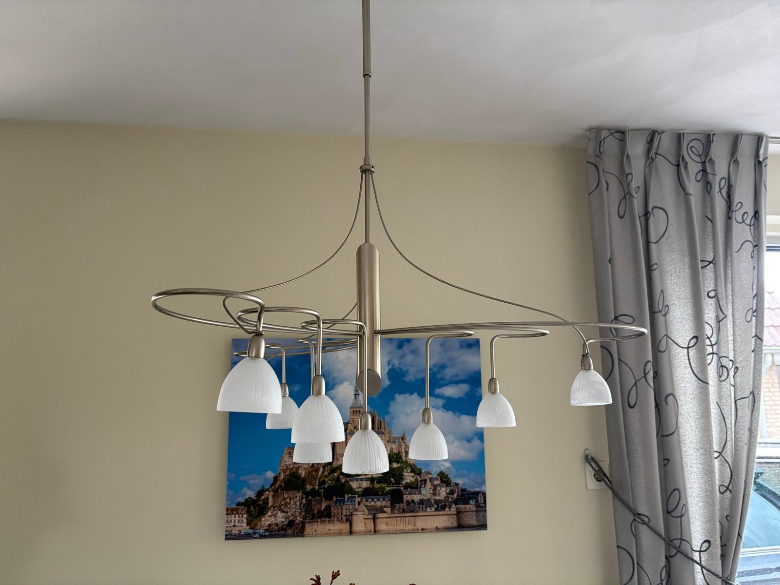 Linea Verdace Design Hanglamp 6-lichts 90cm breed, Ophalen, Gebruikt, Metaal, 75 cm of meer