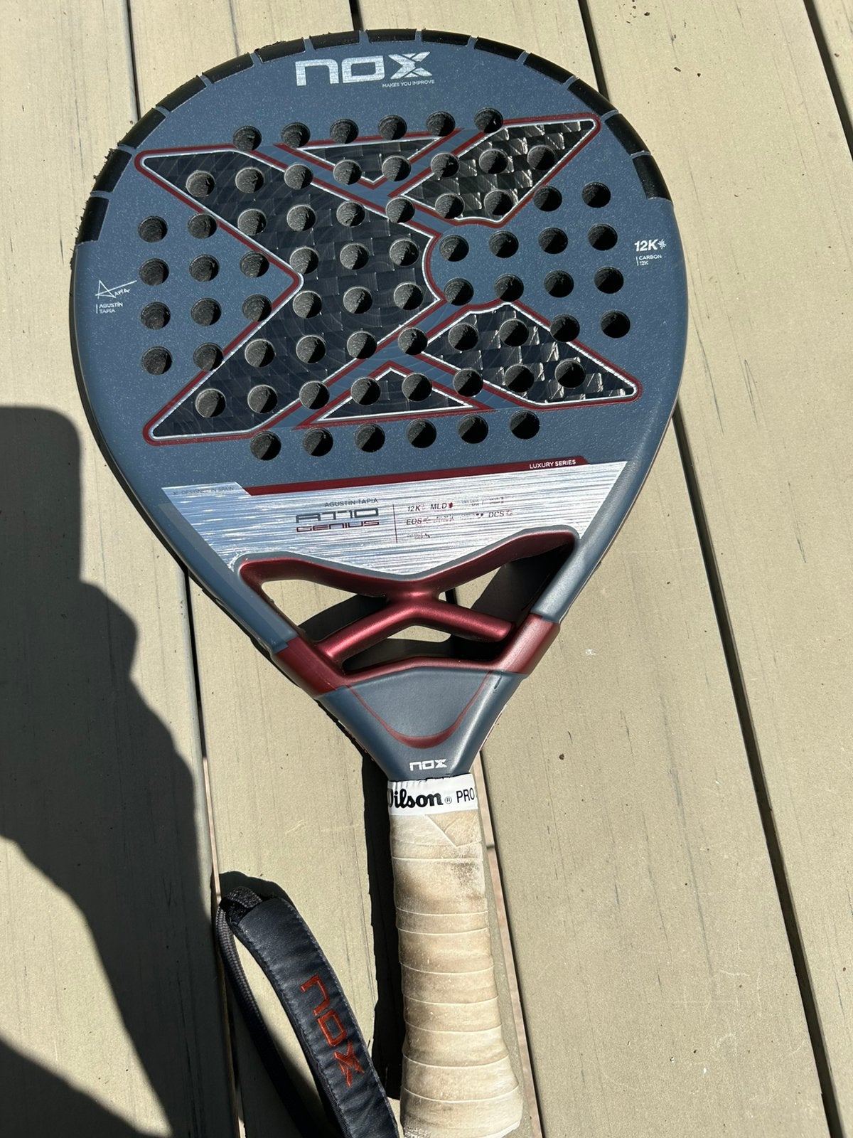 Nox AT10 Genius padelracket., Sport en Fitness, Padel, Ophalen of Verzenden, Gebruikt, Padelracket