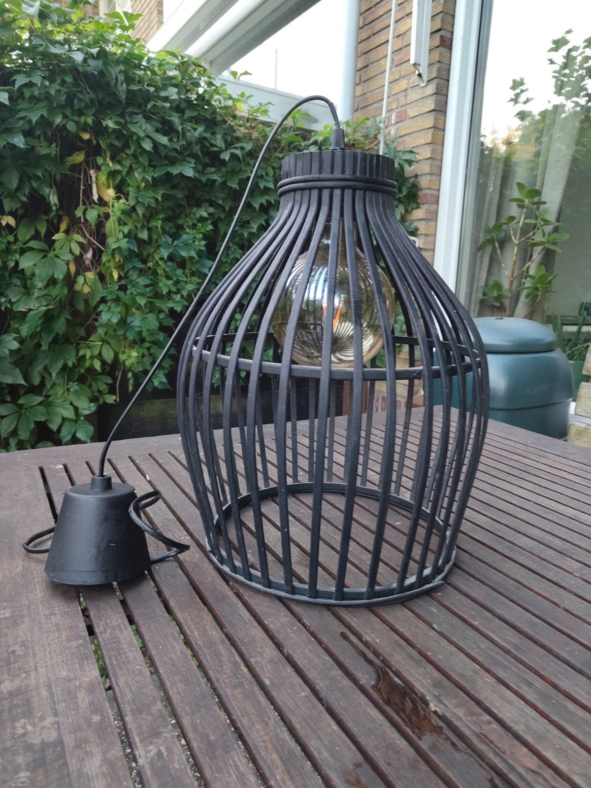 hanglamp incl. ledlamp, Ophalen, Hout