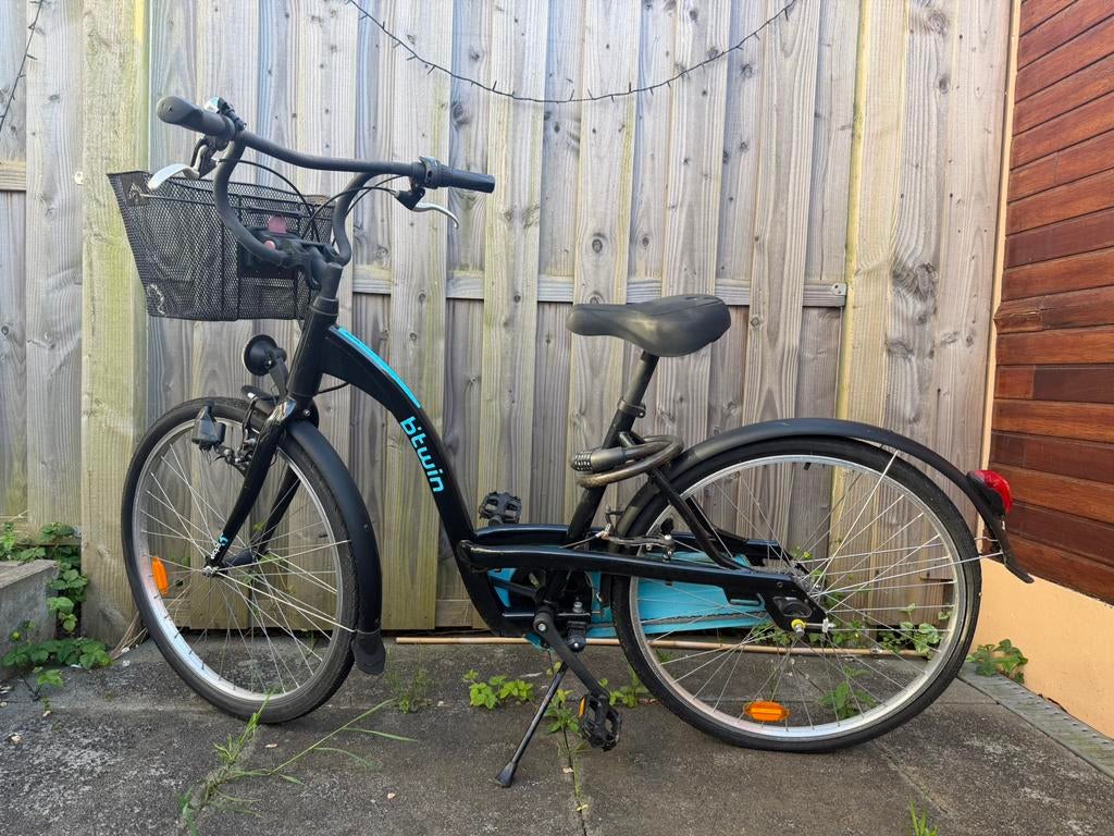 Btwin Elops 5 - Damesfiets - Lichtblauw, Gebruikt, Velgrem, Versnellingen, 56 cm of meer