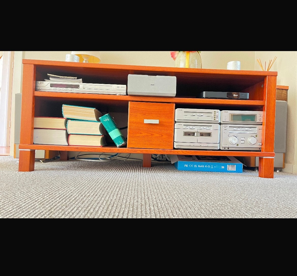 Tv/stereomeubel kersenhout - Zo goed als nieuw, Ophalen, 100 tot 150 cm, Zo goed als nieuw, Minder dan 100 cm