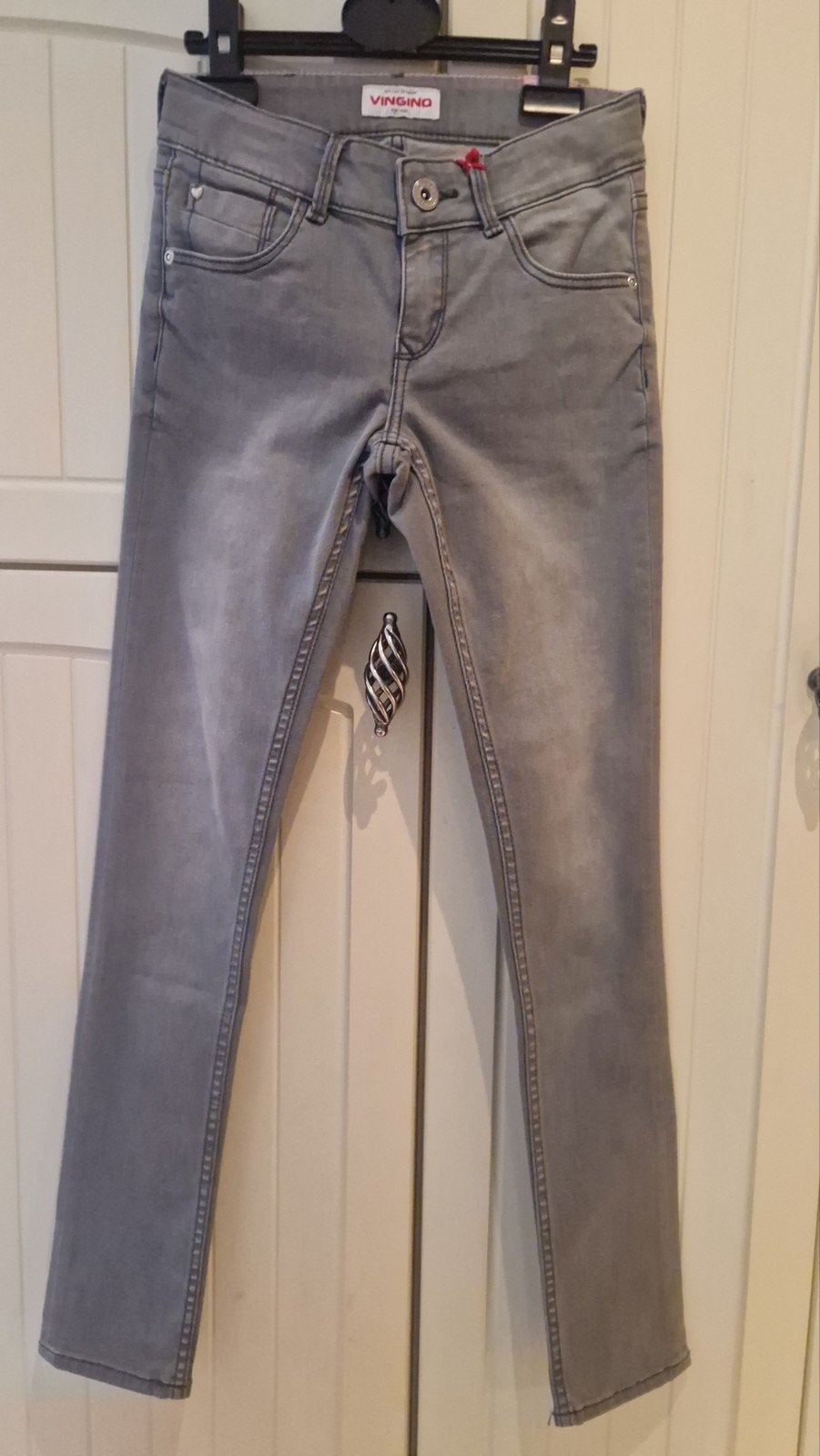 Vingino Alice Meisjes Jeans - Grijs, Maat 11/146, Kinderen en Baby's, Kinderkleding | Maat 146, Broek, Meisje, Nieuw, Ophalen of Verzenden