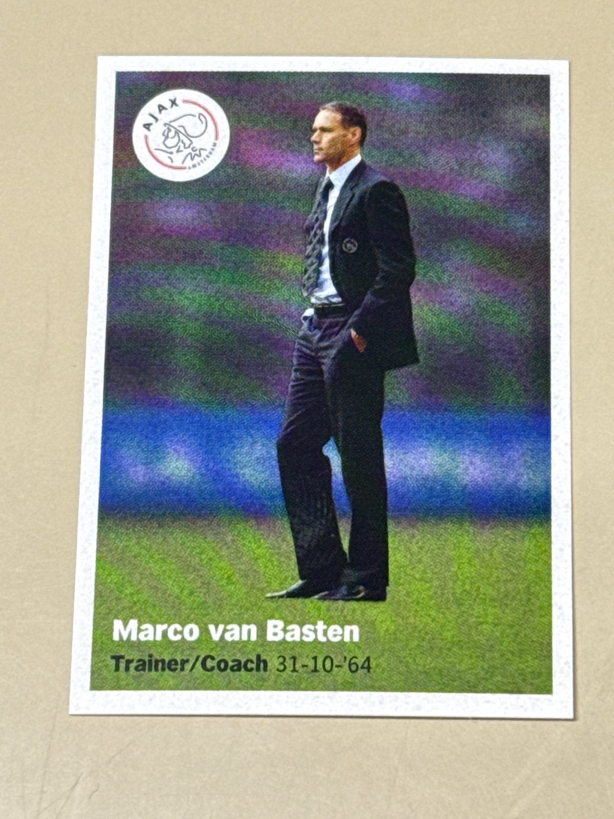 Marco van Basten Trainer/Coach Spelerskaart - Ajax, Ophalen of Verzenden, Zo goed als nieuw, Ajax, Spelerskaart