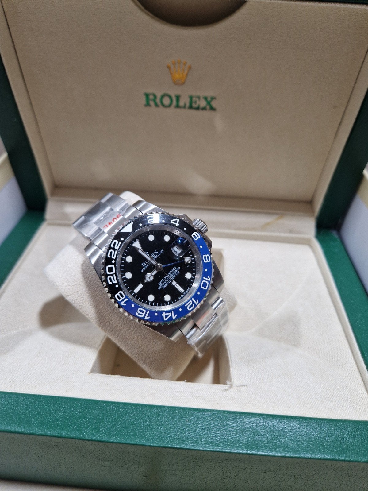 rolex nieuw in doos met alle toebehoren batman sprite gmt, Ophalen of Verzenden, Nieuw, Staal, Rolex