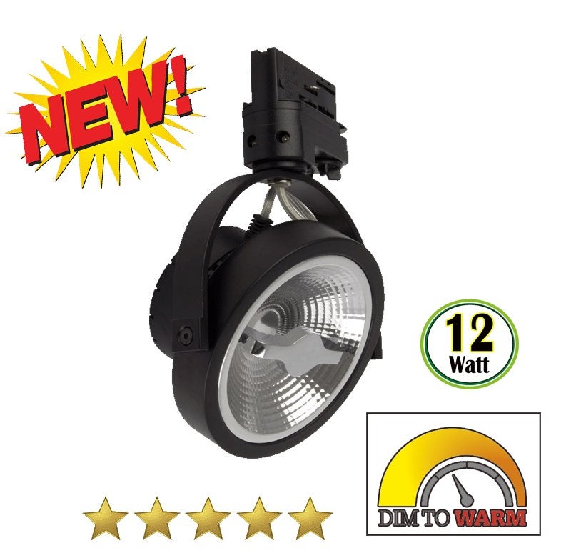 LED AR111 | GU10 | SPOT | 12W | DIM2WARM | ZWART, Ophalen of Verzenden, Nieuw, Plafondspot of Wandspot