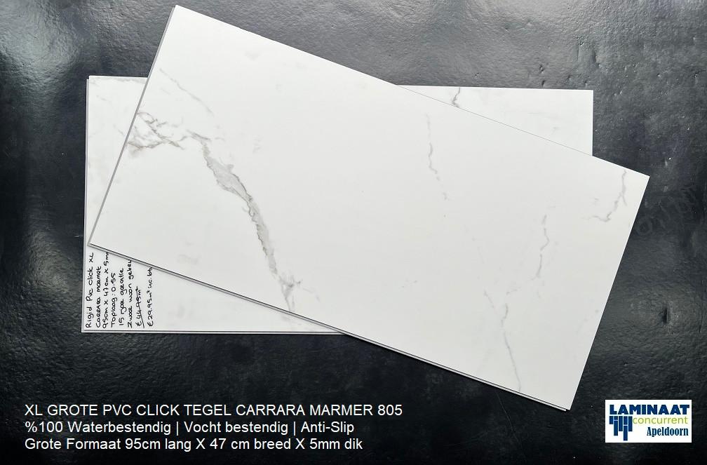 23m2 XXL Grote Pvc click Marmer wit 5mm dik = €275, Ophalen, XXL Pvc click Marmer wit, Wit, Nieuw