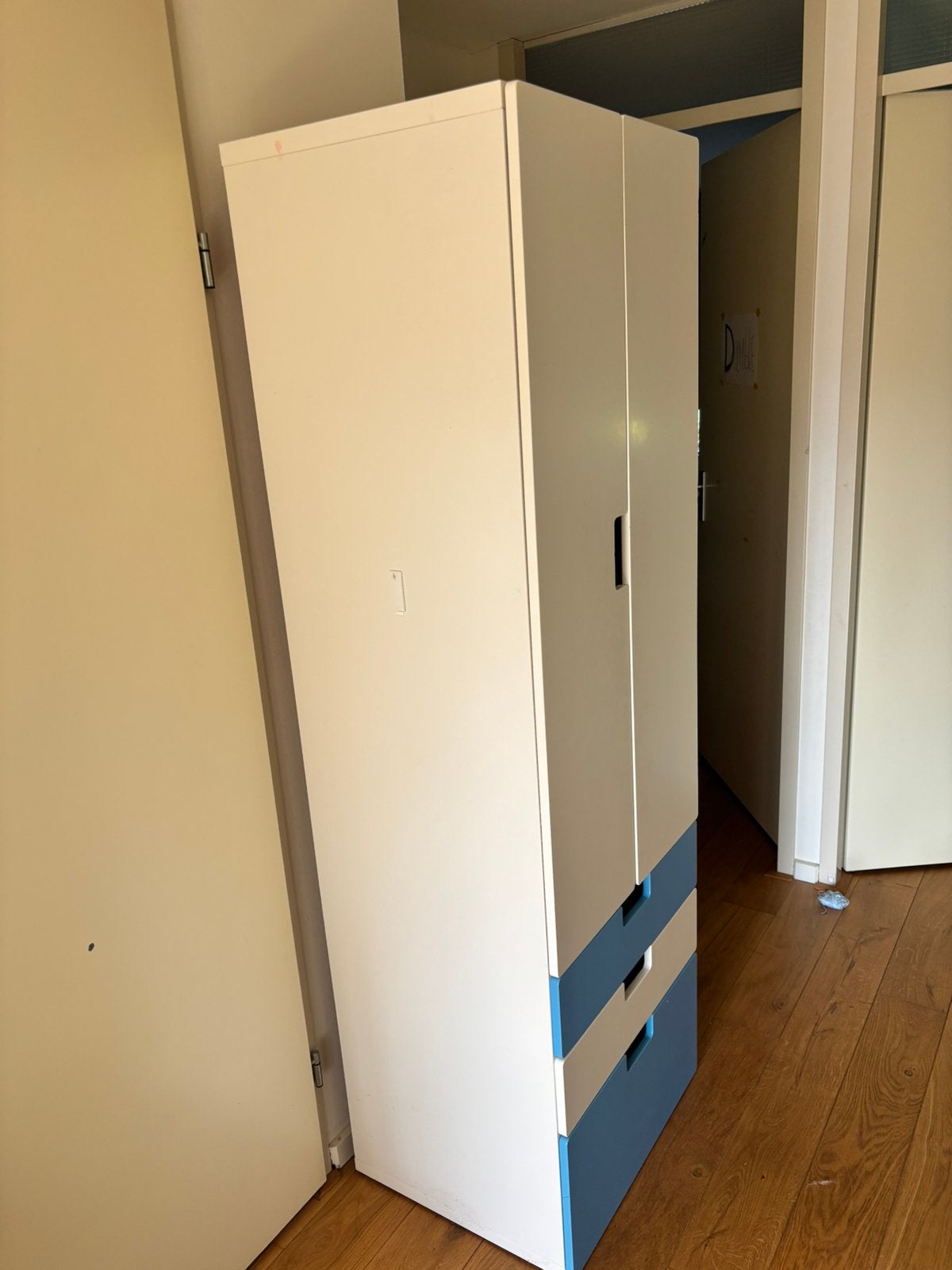 Ikea Småstad kledingkast wit/blauw, Ophalen, 50 tot 100 cm, Zo goed als nieuw, 150 tot 200 cm
