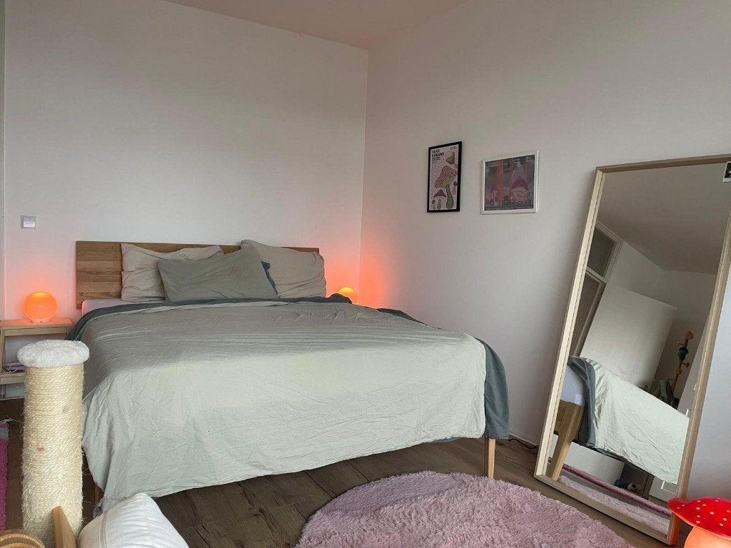 Bed Sky (Karlsson)  160x200 eiken honing incl. lattenbodems, Huis en Inrichting, Slaapkamer | Bedden, Ophalen, Overige kleuren