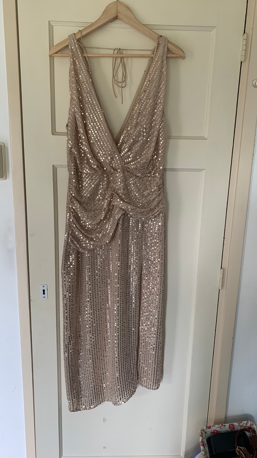 Feestjurk maat L, Beige, Maat 42/44 (L), Ophalen of Verzenden, Zo goed als nieuw