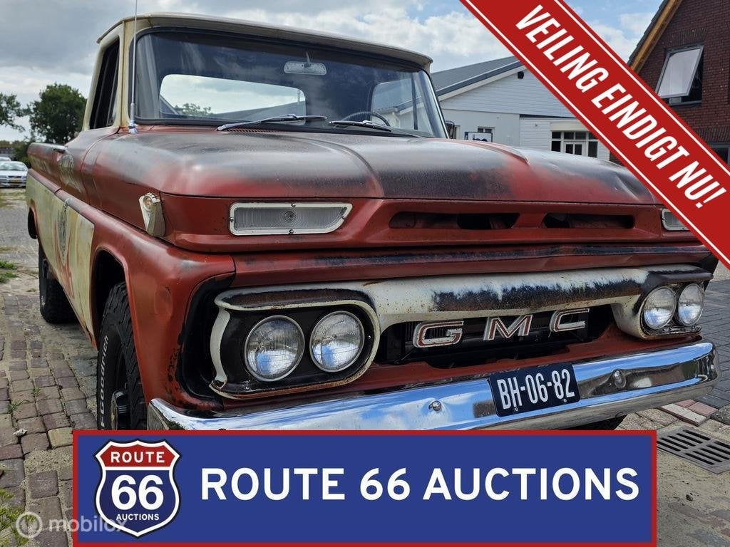 GMC 1500 | 1966 | Route 66 Auctions, Auto's, Overige carrosserieën, Zwart, Bedrijf, Handgeschakeld