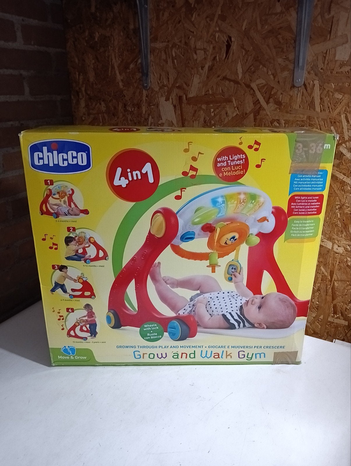 Chicco 4-in-1 Groei- en Loopgym met Licht en Geluid, Ophalen, Gebruikt, Babygym, Met licht