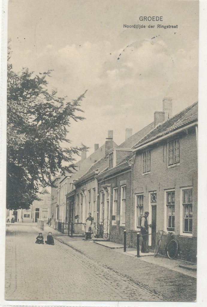 Groede - Noordzijde der Ringstraat  1912, Ophalen of Verzenden, Voor 1920, Gelopen, Zeeland