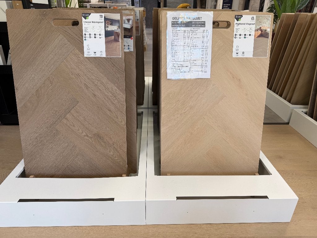 GELASTA PVC VLOEREN | VISGRAAT | KLIK & PLAK PVC DEALS, Ophalen of Verzenden, Nieuw, 75 m² of meer, Overige typen