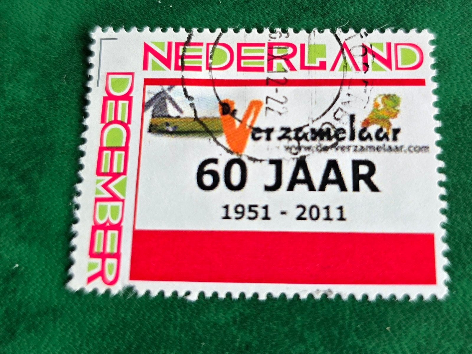Kv237 december postzegel '60 JAAR' (1951-2011) - Gestempeld, Postzegels en Munten, Postzegels | Nederland, Ophalen of Verzenden