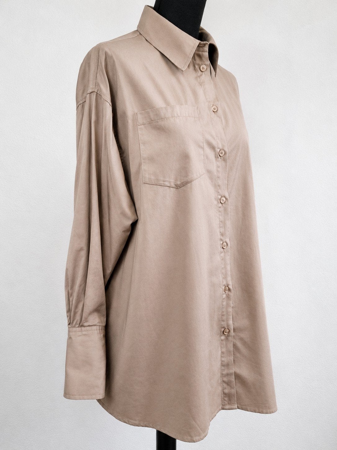 NA-KD Reborn Oversized Lange Blouse XL Nieuw, Beige, Maat 46/48 (XL) of groter, Nieuw, Ophalen of Verzenden