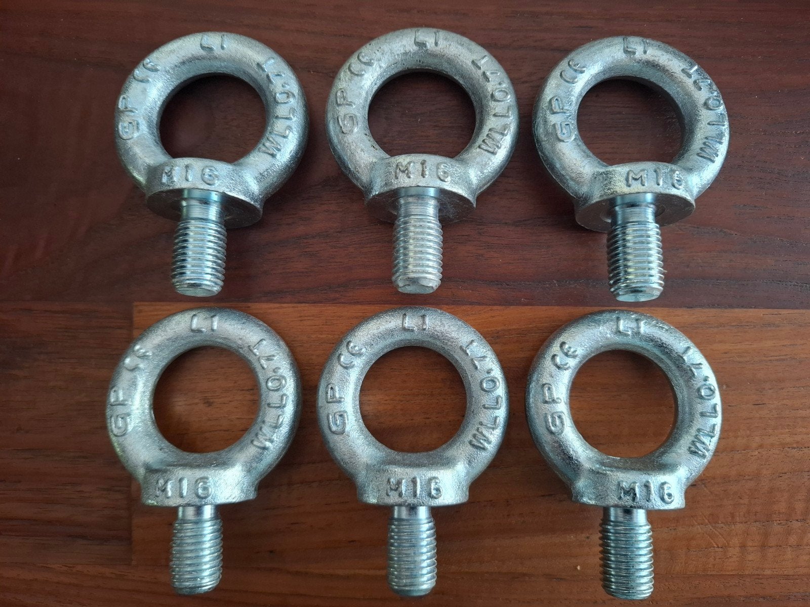 6x oogbout M16 gegalvaniseerd staal, Ophalen of Verzenden, Nieuw